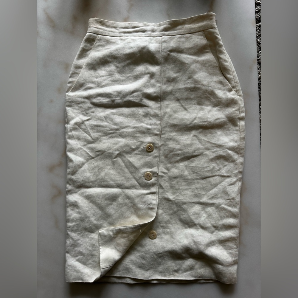 MaxMara Cream Midi Pencil Skirt
